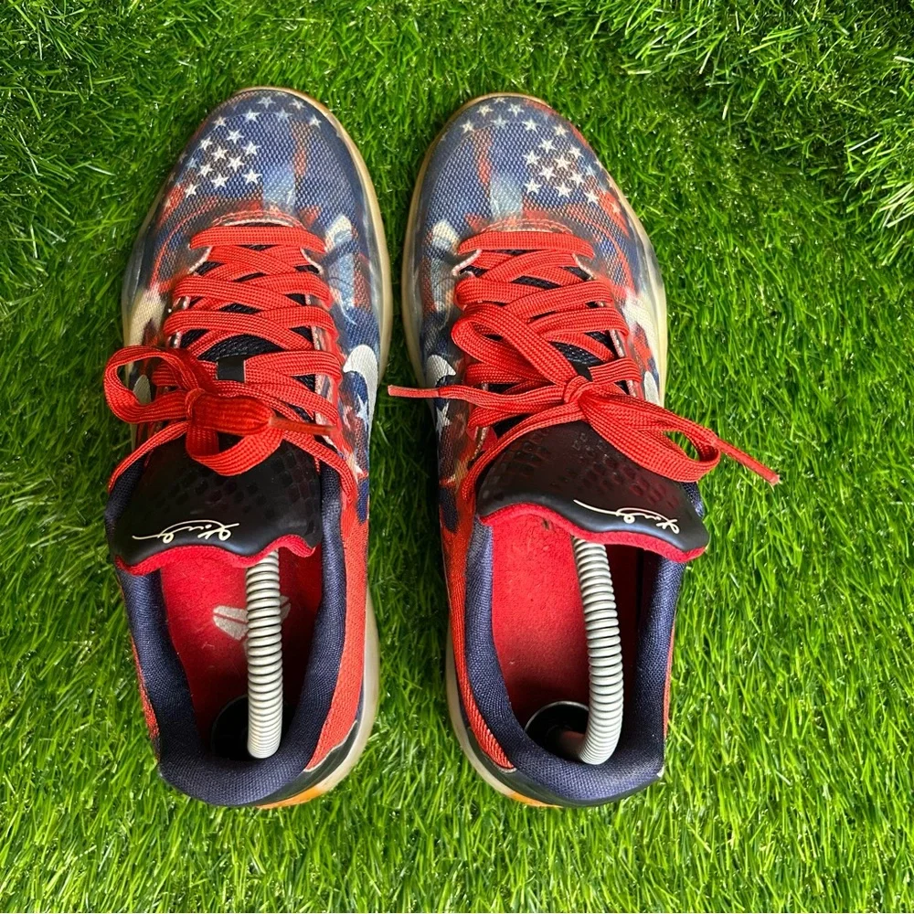 NIKE ZOOM KOBE X10 JULY 4TH INDEPENDENCE DAY USA RED WHITE BLUE 726067-604 SZ 7Y